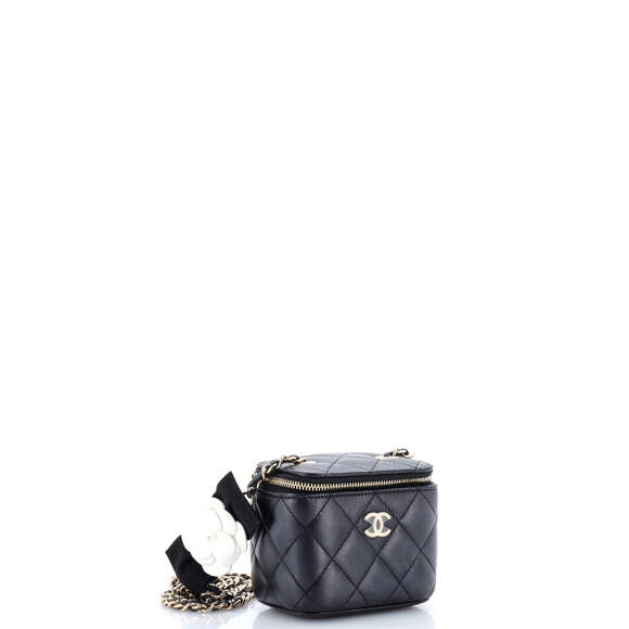 Chanel Mini Camellia Bow Vanity Case with Chain Quilted Lambskin - Picture 2 of 5